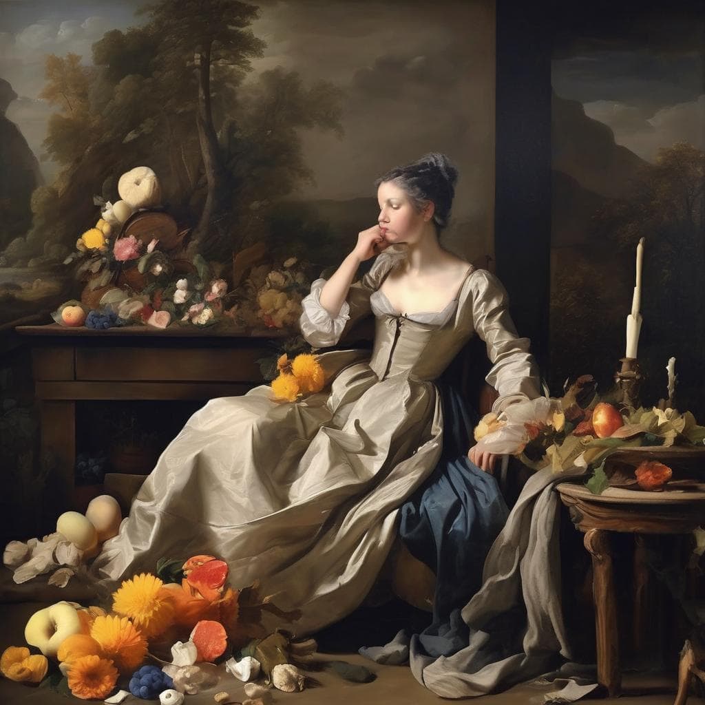 Χαρακτικό και πολιτισμός, γυναικεία πορτρέτο με διακοσμητικά και φυσικά στοιχεία σε κλασικό στυλ.